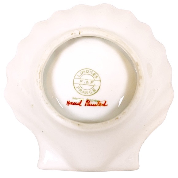 VINTAGE Fitz & Floyd Limoges Porcelain Hand-Painted Koi Fish Shell Trinket Dish - Picture 4 of 5